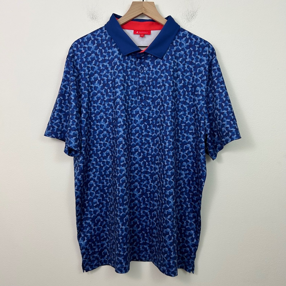 Redvanly Golf Polo Shirt Short Sleeve Blue Mens‎ XL